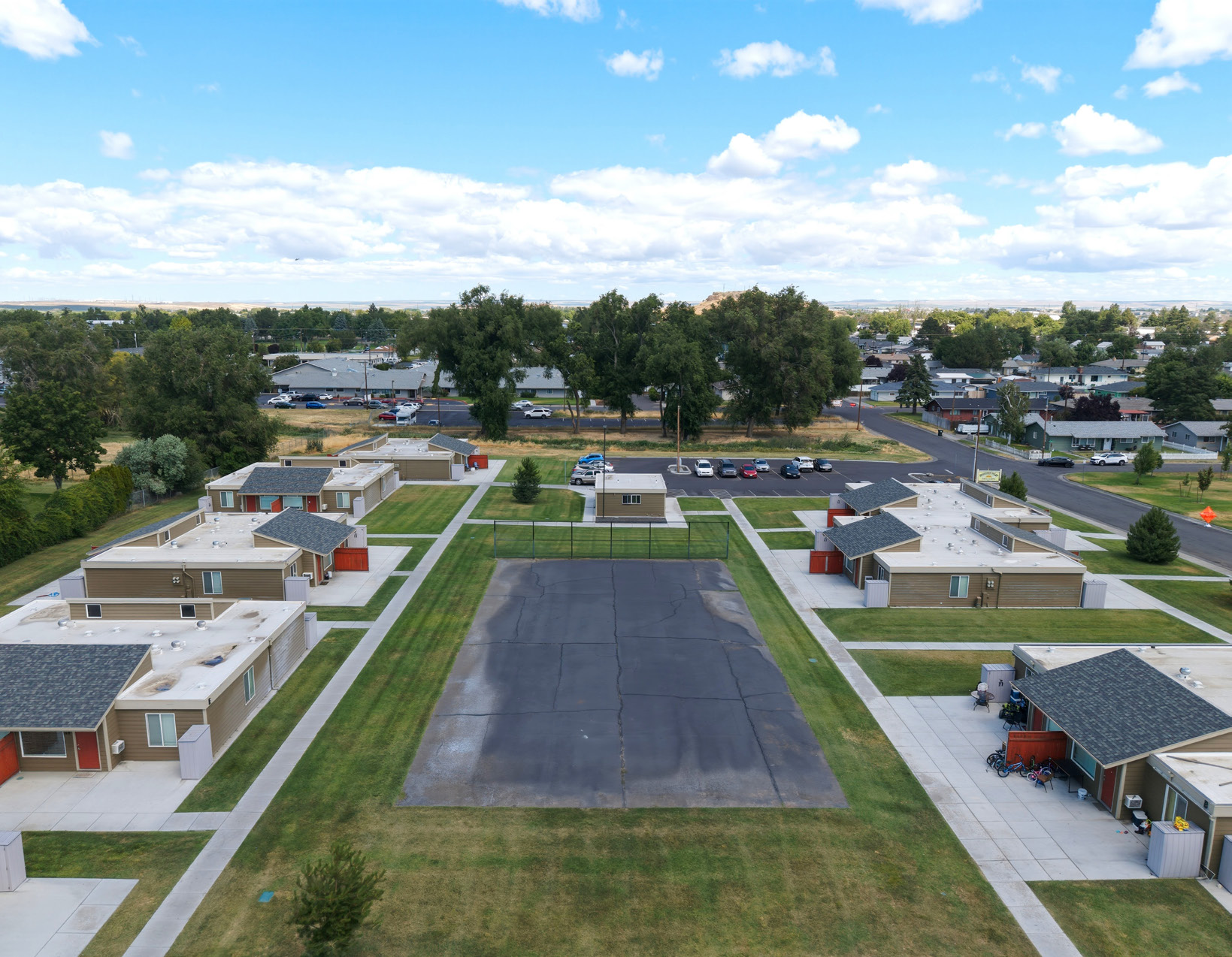 Aerial of apartment complex
